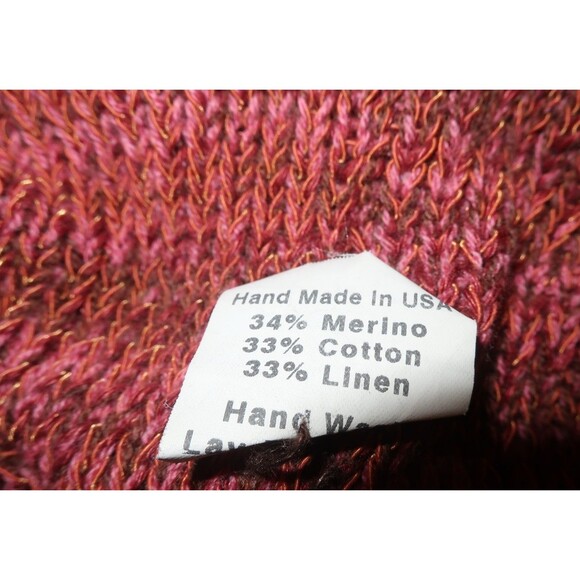 Skif Skifo Art-to-Wear Short Sleeve Handmade  Knit Sweater Merino Cotton Linen M - Picture 7 of 7